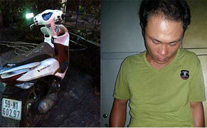 Cảnh sát hình sự bắt 'nóng' tên cướp đi xe tay ga