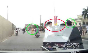 Clip: Quái xế trốn chạy công an, đâm vào cảnh sát cơ động