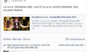 Clip của Vy Oanh được Shakira thích thú share lên Facebook