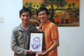 9X đến tận nhà riêng Hoài Linh tặng tranh tự vẽ