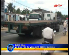 Nữ sinh chết thảm dưới gầm xe đầu kéo