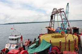 Ảnh: Cáp điện lưới quốc gia đã xuyên biển đến Lý Sơn