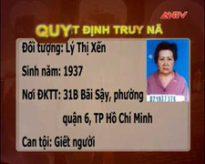 Lệnh truy nã những đối tượng giết người