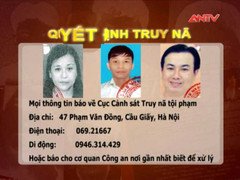 Lệnh truy nã một số đối tượng nguy hiểm ngày 19/9