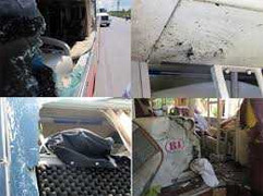 Clip: Gói hàng bí ẩn phát nổ, phá nát xe khách