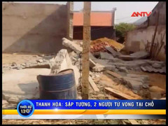 Clip: Mảng tường đổ sập, 2 thợ hồ chết thảm