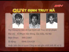 Lệnh truy nã các đối tượng nguy hiểm 24/10