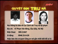 Lệnh truy nã các đối tượng nguy hiểm 3/11