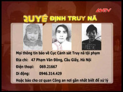 Lệnh truy nã đối tượng chiếm đoạt tài sản 5/11