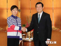 Chủ tịch nước tiếp Chủ tịch Hội Hữu nghị đối ngoại Trung Quốc