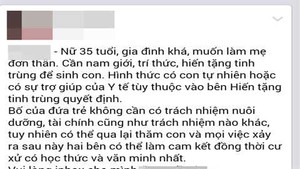 Thèm con, lên mạng xin... tinh trùng