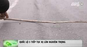 Quốc lộ 5 bị lún nghiêm trọng