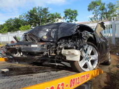 Lái xe hất tung tổ công tác tuần tra là thượng úy CSGT