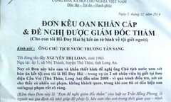 5 vấn đề trong đơn kêu oan của mẹ tử tù Hồ Duy Hải