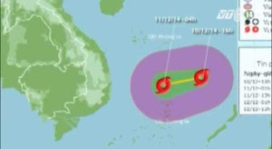 Bão số 5 mạnh thêm một cấp