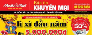 Media Mart lì xì tiền mặt đến 5 triệu đồng cho khách hàng