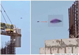 UFO màu tím lơ lửng trên bầu trời Lima, Peru