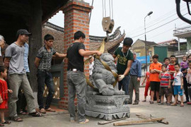 Bắc Ninh di dời 'hiện vật lạ' ra khỏi di tích đình làng Hồi Quan