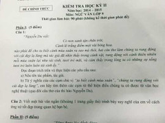 Đề thi ngữ văn lớp 9 đánh đố khiến học sinh hoang mang