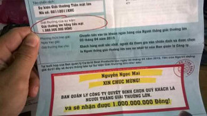 Cảnh báo chiêu trò 'trúng thưởng' nhưng không được nhận thưởng của các công ty