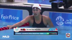 Clip: Ánh Viên phá kỷ lục SEA Games 200 m bơi tự do