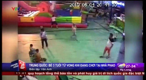 Clip: Gió mạnh thổi bay nhà phao lên không trung, bé 3 tuổi thiệt mạng
