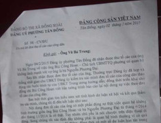 Chủ tịch UBMTTQ phường bị kiểm điểm vì 'quan hệ bất thường'