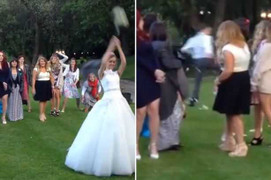 Clip: Cô dâu tung hoa cho bạn, chú rể dẫm nát khiến khách mời sửng sốt