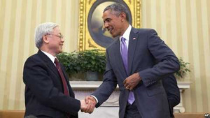 Tổng Bí thư Nguyễn Phú Trọng hội đàm với Tổng thống Mỹ Barack Obama