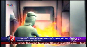 Clip: Hành khách đốt cháy cabin máy bay Trung Quốc