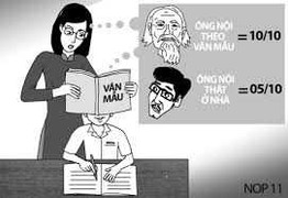 Văn mẫu đang dạy học sinh nói dối