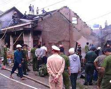 Cháy nhà trẻ tư nhân, ba nhà bị thiêu rụi