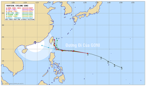 Siêu bão Goni giật cấp 17, áp sát biển Đông