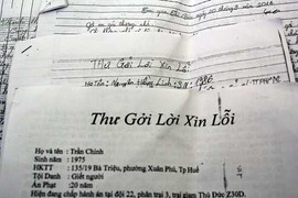 Những cánh thư xin lỗi đẫm nước mắt sau song sắt của phạm nhân