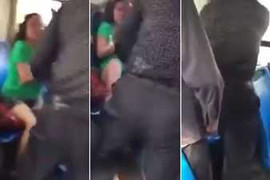 Clip: Không nhường ghế, cô gái bị cụ ông đánh trên xe buýt