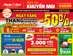 Cao điểm 2 ngày vàng tháng Khuyến mại – 5000 sản phẩm điện máy sập giá tới 50%