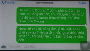 Trưởng phòng CSĐT nhắn tin khuyên hung thủ giết người ra đầu thú