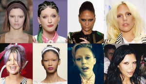 Miley Cyrus và Lady Gaga nhợt nhạt khi không có chân mày