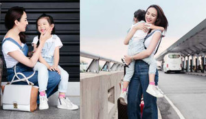 Ngọt ngào tình mẫu tử của mẹ con Hoa hậu Ngọc Diễm