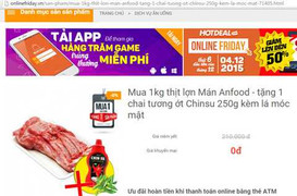 Ngày mua sắm trực tuyến Việt Nam: Lừa đảo với giá ảo 0 đồng