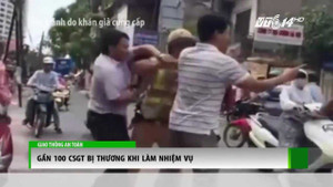Clip: Gần 100 cảnh sát giao thông bị thương khi làm nhiệm vụ