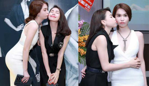 Ngọc Trinh ôm hôn thắm thiết Trà Ngọc Hằng