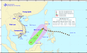 Bão số 5 hướng về quần đảo Trường Sa