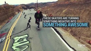 Video: Há hốc miệng với trò trượt ván trên con đường ‘nát như tương’