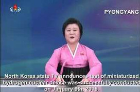 Video: Biên tập viên Triều Tiên thông báo về vụ thử bom nhiệt hạch