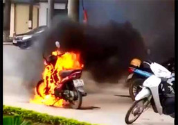 Sẽ xử lý người đốt xe máy gần bốt CSGT ở Thái Bình ra sao?