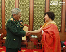 Thượng tướng Nguyễn Chí Vịnh tiếp Đại sứ Ấn Độ tại Việt Nam