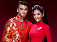 Á hậu Trương Thị May sánh đôi cùng 'trai lạ'