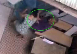 Khóa trái cửa, dùng ổ khóa đánh mẹ nuôi dã man