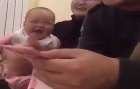 Clip: Em bé cười ‘như được mùa’ khi bố đếm tiền